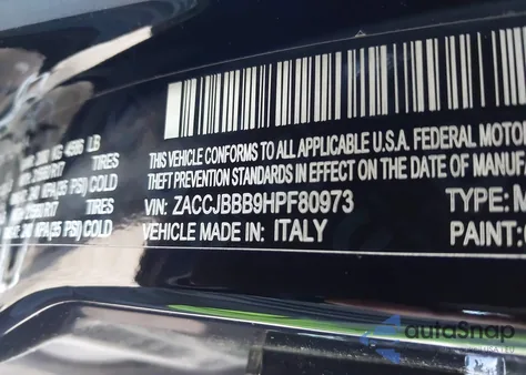 2017 Jeep Renegade Latitude 4X4 из США, поврежденный, VIN ZACCJBBB9HPF80973